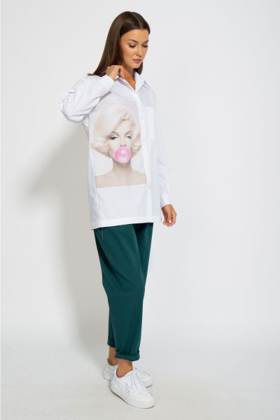 Рубашка классическая хлопковая свободного кроя Kivviwear 4070.06 - фото 7