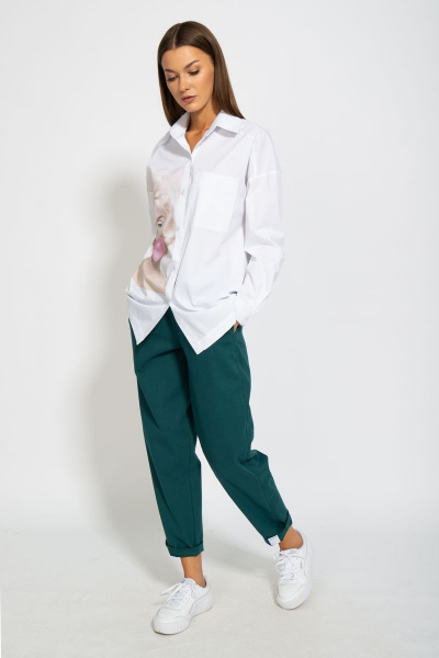 Рубашка классическая хлопковая свободного кроя Kivviwear 4070.06 - фото 4