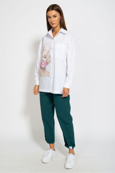 Рубашка классическая хлопковая свободного кроя Kivviwear 4070.06 - фото 3