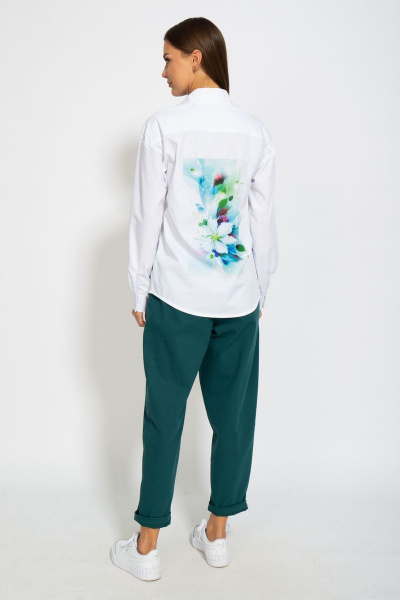 Рубашка классическая хлопковая приталенного кроя Kivviwear 4099.05 - фото 4