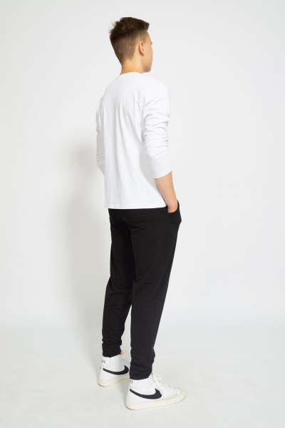 Демисезонный белый лонгслив из хлопка и трикотажа Kivviwear 1009.03 - фото 4