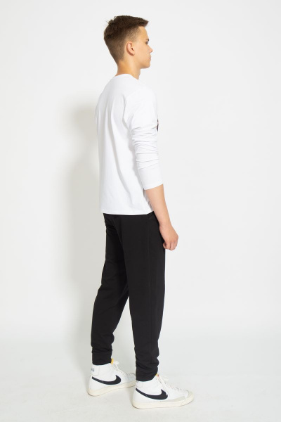 Демисезонный белый лонгслив из хлопка и трикотажа Kivviwear 1009.04 - фото 8