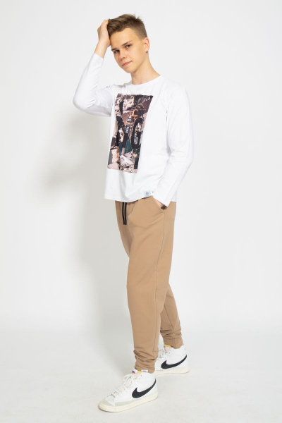 Лонгслив из хлопкового трикотажа с принтом для каждый день Kivviwear 1009.06 - фото 5