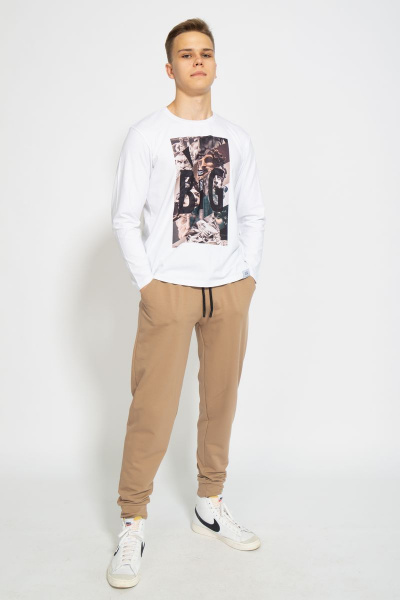 Лонгслив из хлопкового трикотажа с принтом для каждый день Kivviwear 1009.06 - фото 2