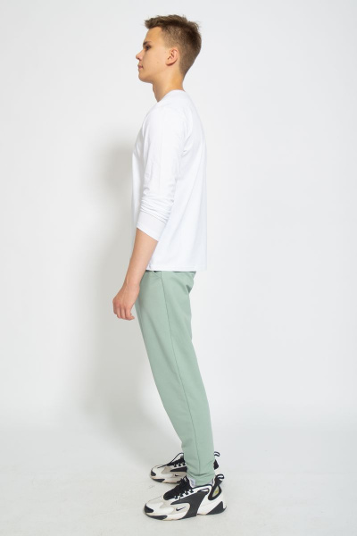 Демисезонный белый лонгслив из хлопка и трикотажа Kivviwear 1009.08 - фото 7