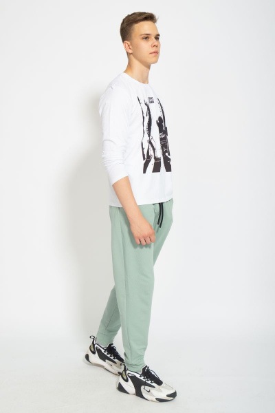 Лонгслив с принтом из трикотажа с хлопком для повседневной одежды Kivviwear 1009.09 - фото 8