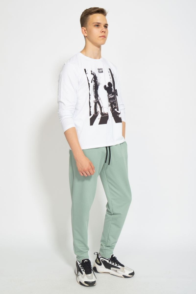 Лонгслив с принтом из трикотажа с хлопком для повседневной одежды Kivviwear 1009.09 - фото 7