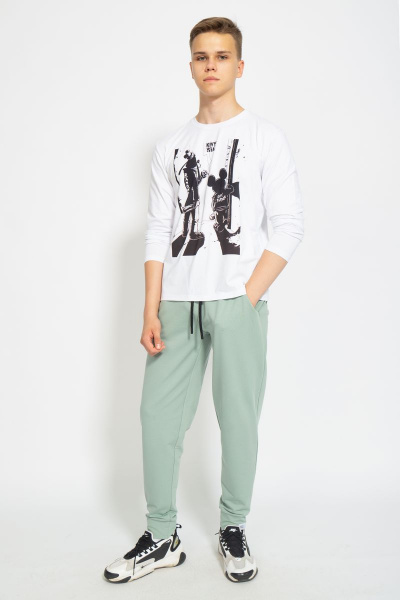 Лонгслив с принтом из трикотажа с хлопком для повседневной одежды Kivviwear 1009.09 - фото 3