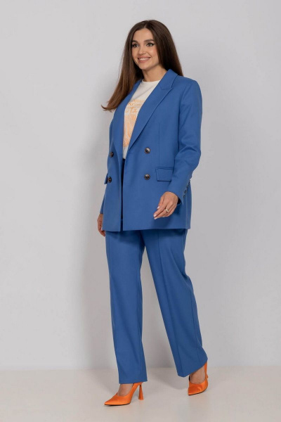 Жакет двубортный полуприлегающий из костюмной ткани Mislana 835 - фото 1