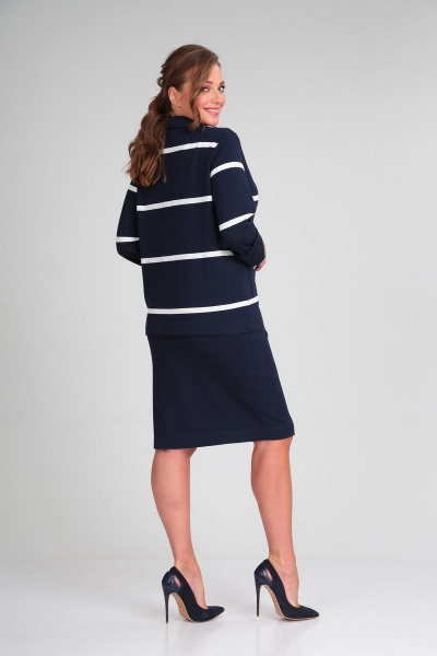 Жакет, юбка Диомант 1814 темно_синий - фото 2