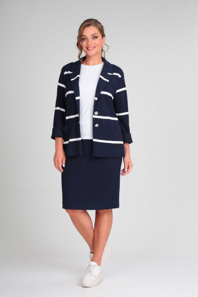 Жакет, юбка Диомант 1814 темно_синий - фото 7
