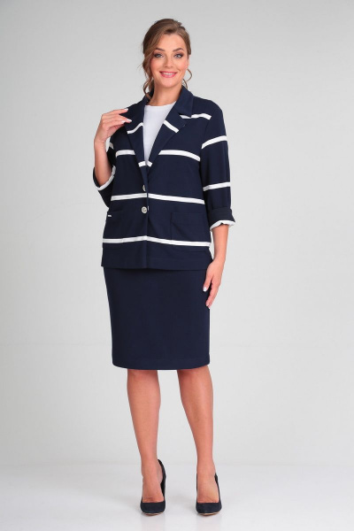 Жакет, юбка Диомант 1814 темно_синий - фото 5