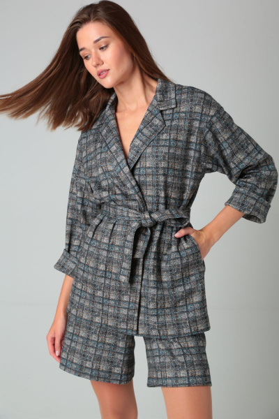 Костюм из трикотажа жакет и шорты свободного кроя Your size 2162 - фото 5