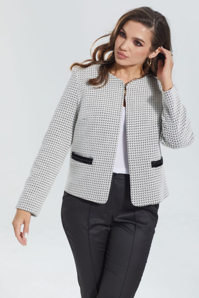 Жакет MALI 122-072 бело-черный - фото 2