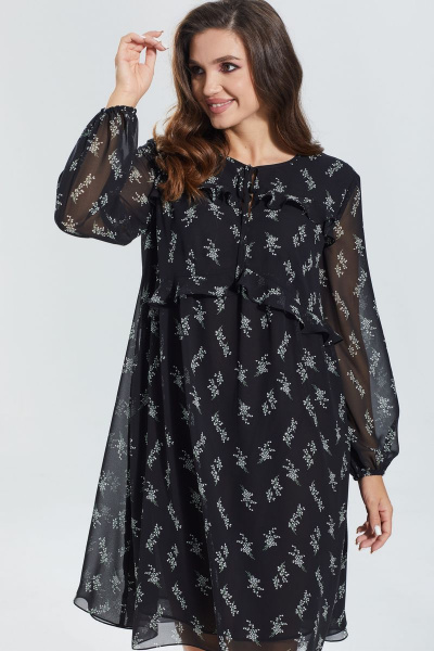 Платье MALI 422-076 ландыш_черный - фото 7