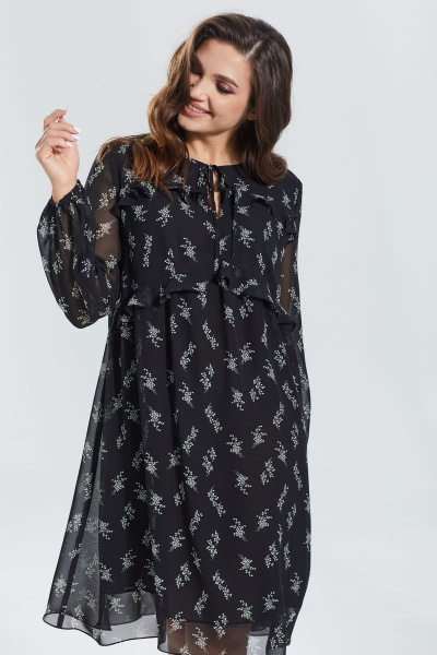 Платье MALI 422-076 ландыш_черный - фото 6