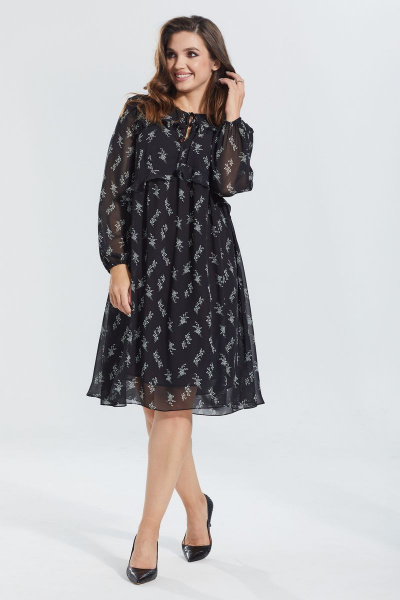 Платье MALI 422-076 ландыш_черный - фото 5