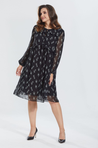 Платье MALI 422-076 ландыш_черный - фото 1