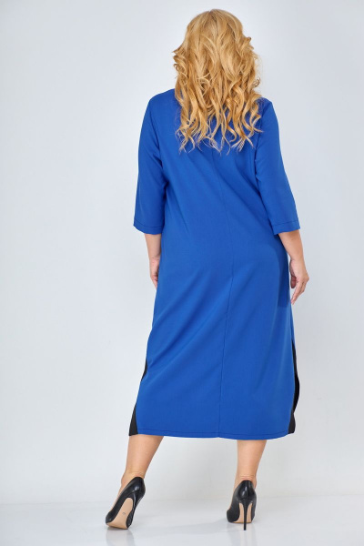 Демисезонное платье в стиле casual с разрезами Michel chic 2073 василек - фото 2