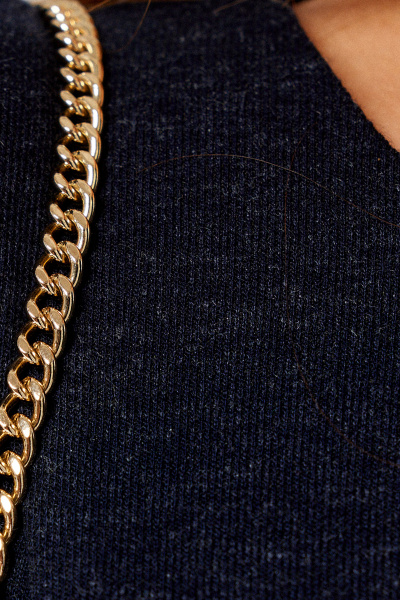 Актуальный костюм из трикотажа брюки и джемпер на каждый день Панда 125620w синий - фото 4