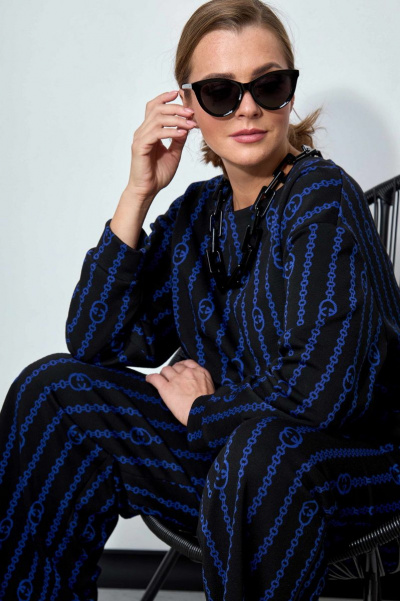 Брюки, джемпер SOVA 11192 черно-синий - фото 8