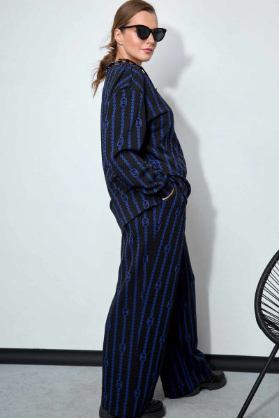 Брюки, джемпер SOVA 11192 черно-синий - фото 2