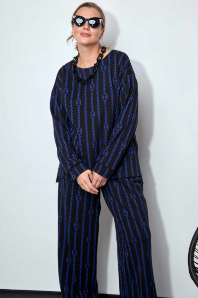 Брюки, джемпер SOVA 11192 черно-синий - фото 5