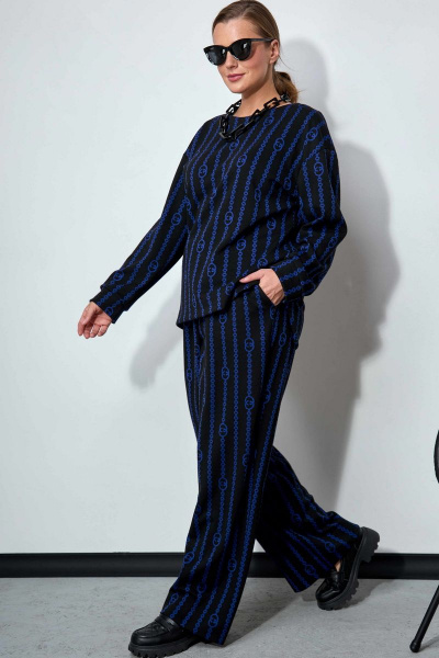 Брюки, джемпер SOVA 11192 черно-синий - фото 4