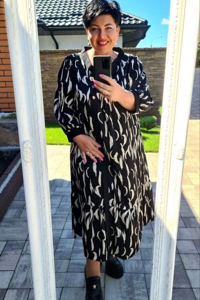 Платье Vittoria Queen 17113 черный/молочный - фото 4