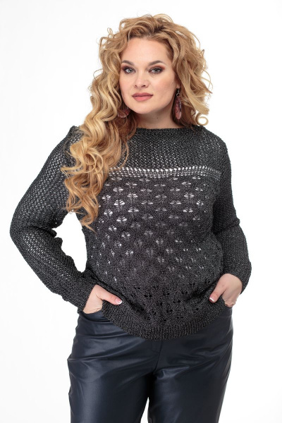 Джемпер прямого силуэта из шерсти и трикотажа Anelli 839 андронит - фото 1