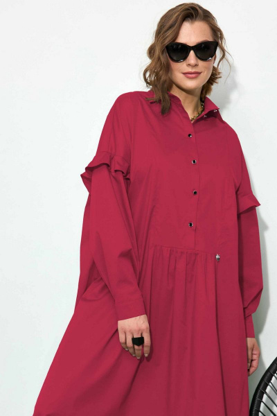 Платье SOVA 11183 бордо - фото 2