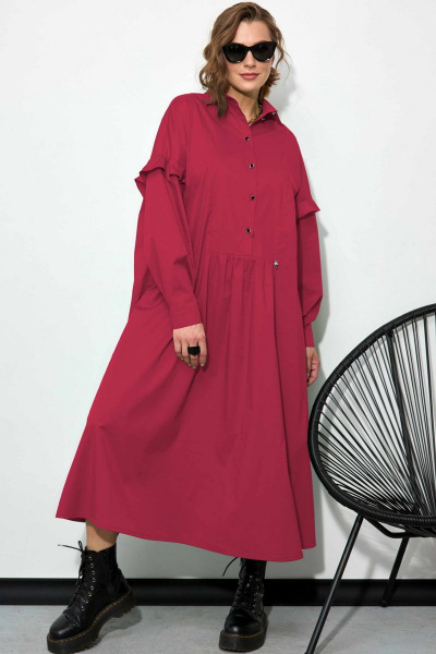 Платье SOVA 11183 бордо - фото 1