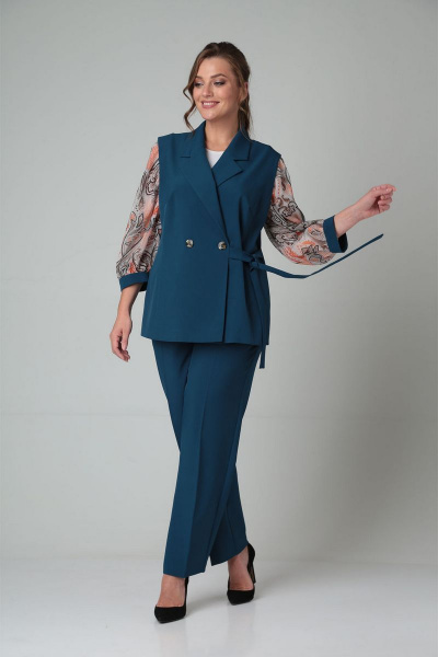 Брюки, жакет VIA-Mod 525 изумруд - фото 2