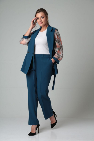 Брюки, жакет VIA-Mod 525 изумруд - фото 3