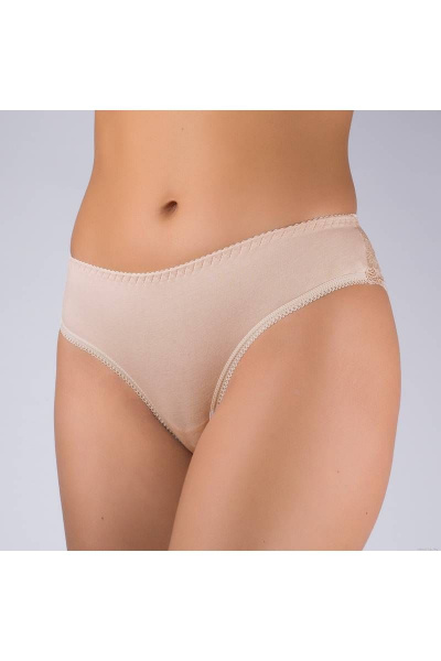 Трусы из эластичного хлопкового трикотажа и кружева Verally 1003-4 серебристый пион - фото 3