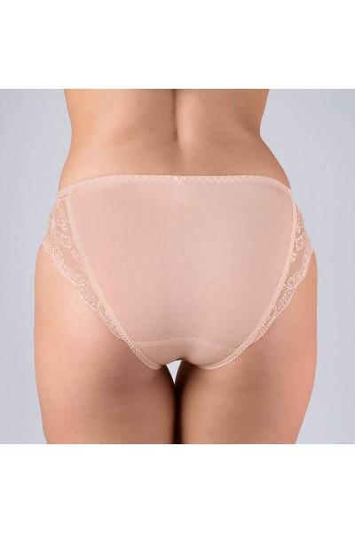 Трусы из хлопкового трикотажа с кружевной отделкой Verally 1004-3 серебристый пион - фото 2
