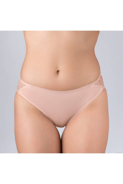 Трусы из хлопкового трикотажа с кружевной отделкой Verally 1004-3 серебристый пион - фото 1