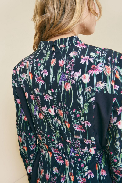 Платье из вискозы и трикотажа с вертикальными рельефами Art Ribbon M3569P - фото 4