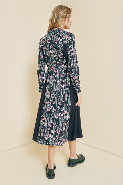 Платье из вискозы и трикотажа с вертикальными рельефами Art Ribbon M3569P - фото 3