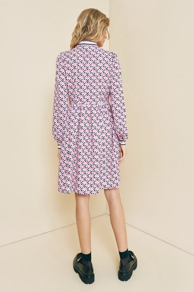 Демисезонное платье с отрезом и карманами, стойка-воротник Art Ribbon M3737P - фото 4