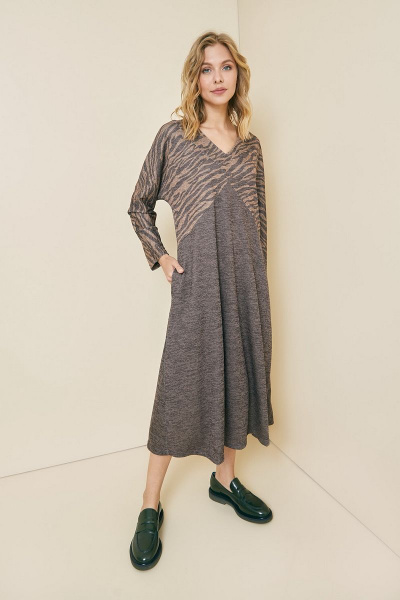 Демисезонное платье с подрезами, V-образная горловина Art Ribbon M3768P - фото 2