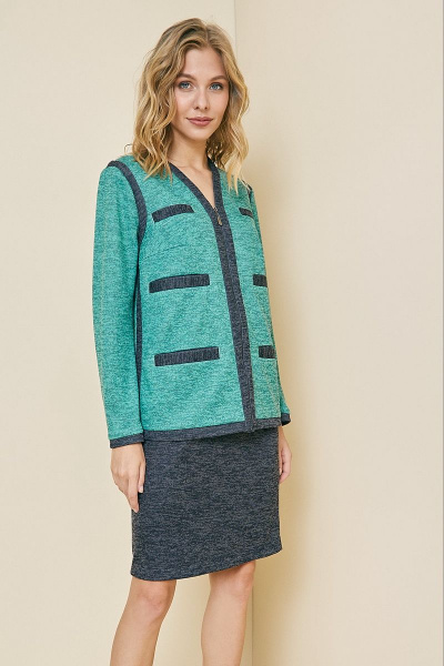 Демисезонный трикотажный костюм в зеленых оттенках Art Ribbon M3778 - фото 1