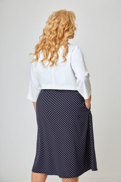 Белый короткий жакет-болеро с воротником и декоративной листочкой Anelli 1055.2 белый - фото 3