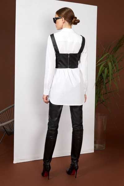 Белый и черный топ и блуза из текстиля с застежками Rivoli 2293+2294 - фото 3