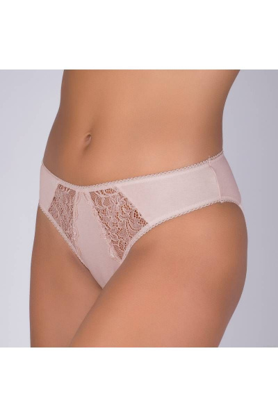 Трусы из хлопкового трикотажа с кружевной отделкой Verally 1064-2 серебристый пион - фото 3