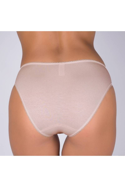 Трусы из хлопкового трикотажа с кружевной отделкой Verally 1064-2 серебристый пион - фото 2