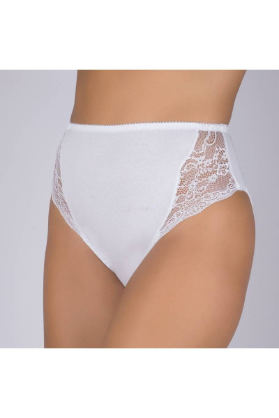 Трусы из хлопкового трикотажа с кружевной отделкой Verally 107-5 белый - фото 3