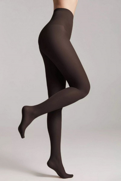Колготки черные плотные из трикотажа с хлопком для ежедневного стиля CONTE Bikini_40_Nero - фото 1