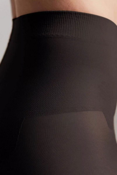 Колготки черные плотные из трикотажа с хлопком для ежедневного стиля CONTE Bikini_40_Nero - фото 2