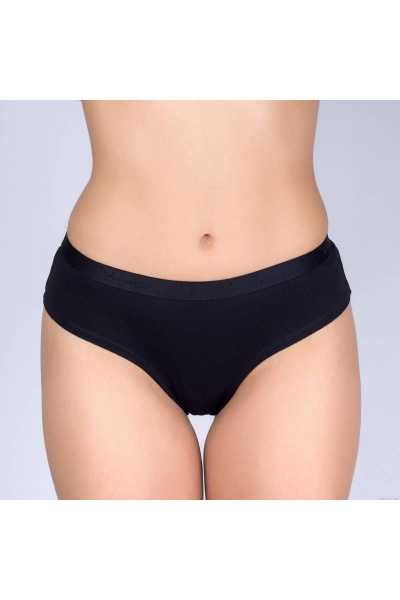 Трусы-брифы из трикотажа и хлопка, эластичные Verally 1088-3 черный - фото 1